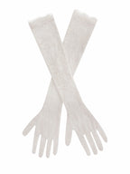 Rae White Lace Opera length Gloves