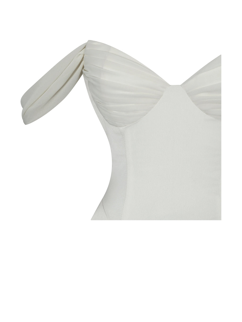 Jessalyn Ivory Sweetheart Peplum Mermaid Wedding Dress with Chiffon Scarf
