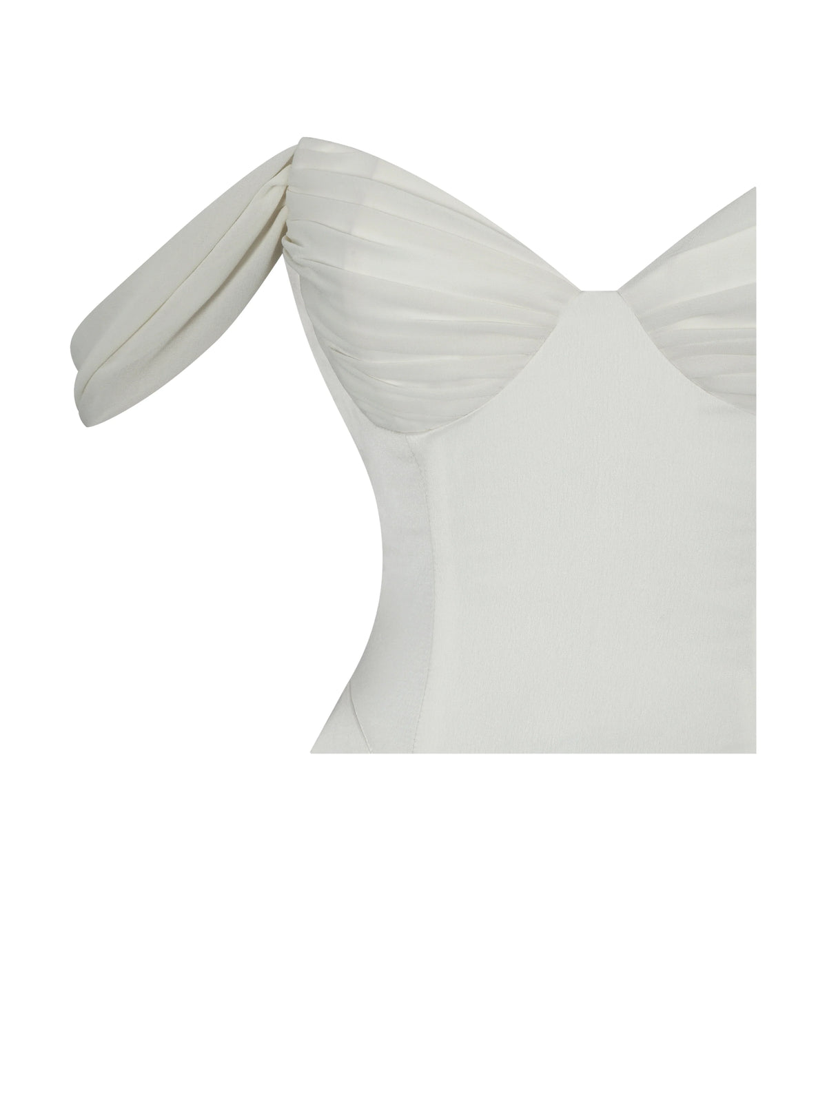 Jessalyn Ivory Sweetheart Peplum Mermaid Wedding Dress with Chiffon Scarf