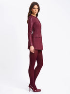 Baila Burgundy Vegan Leather Blazer Mini Dress