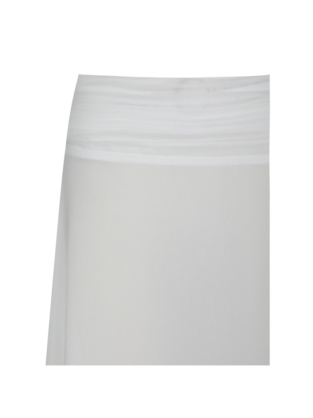Yanna White Chiffon High Low Maxi Skirt
