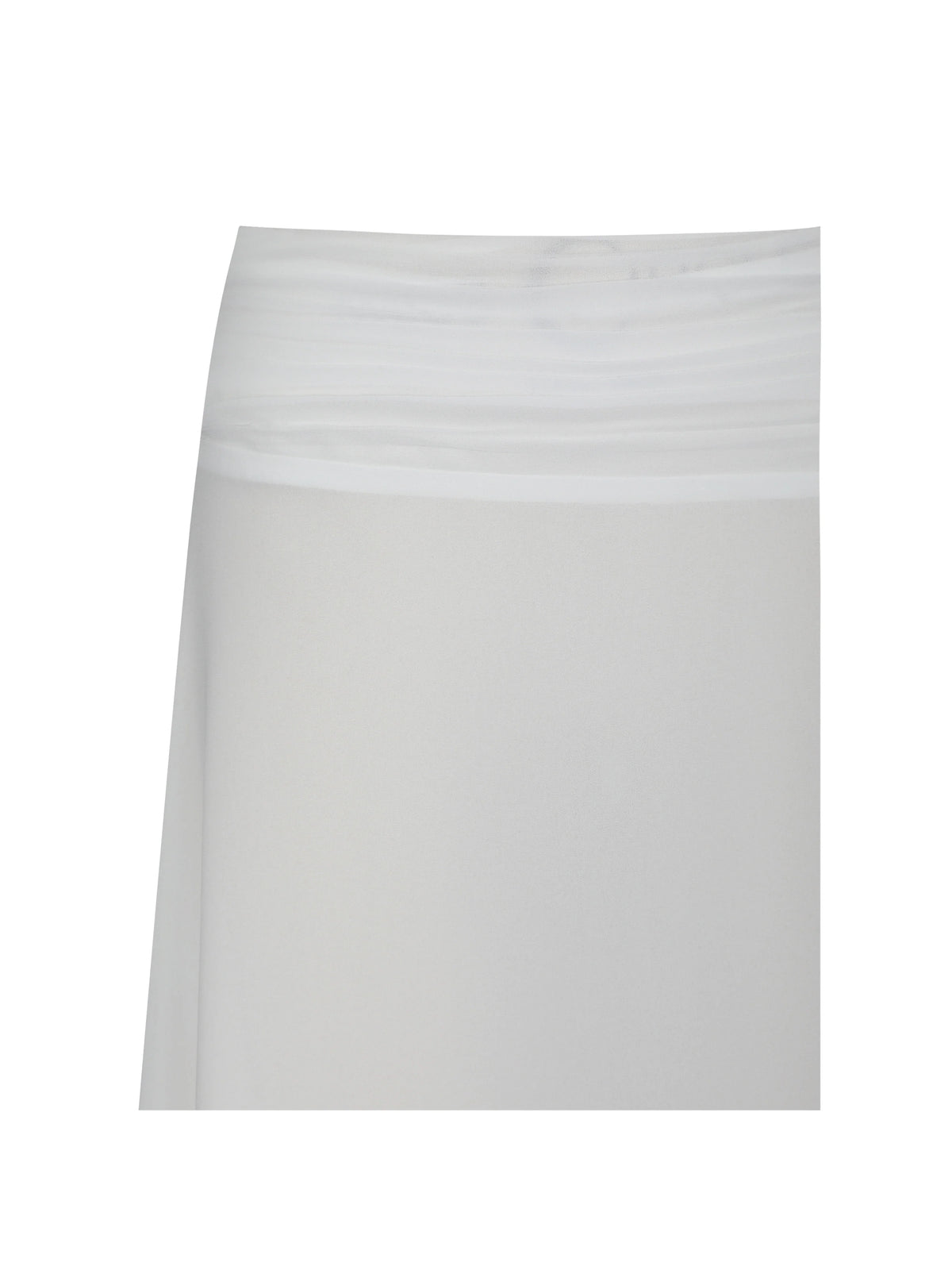 Yanna White Chiffon High Low Maxi Skirt