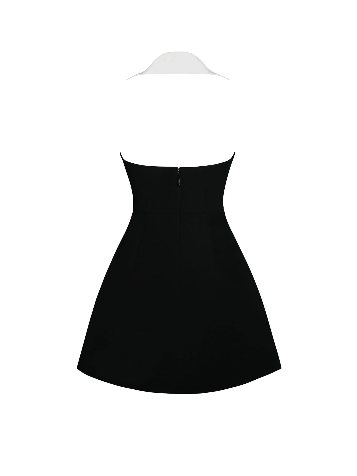 Ignacia Office Casual Black and White Halter Mini A line Dress