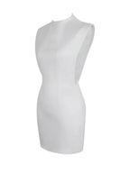 Vienna White Satin Mock Neck Mini Dress