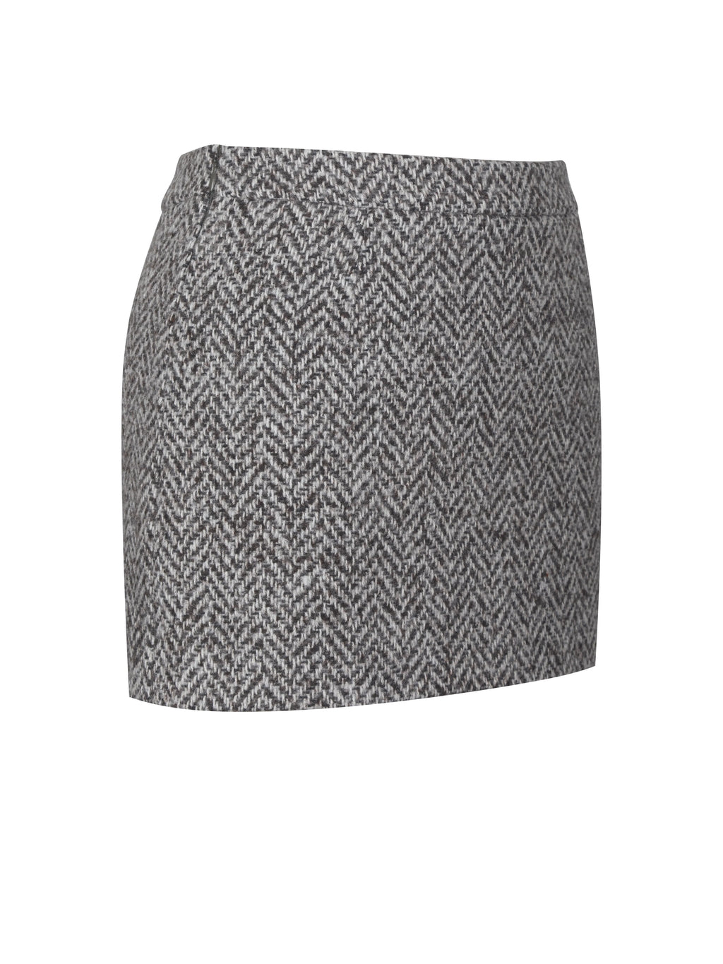 Sandra Brown White Herringbone Mini Skirt