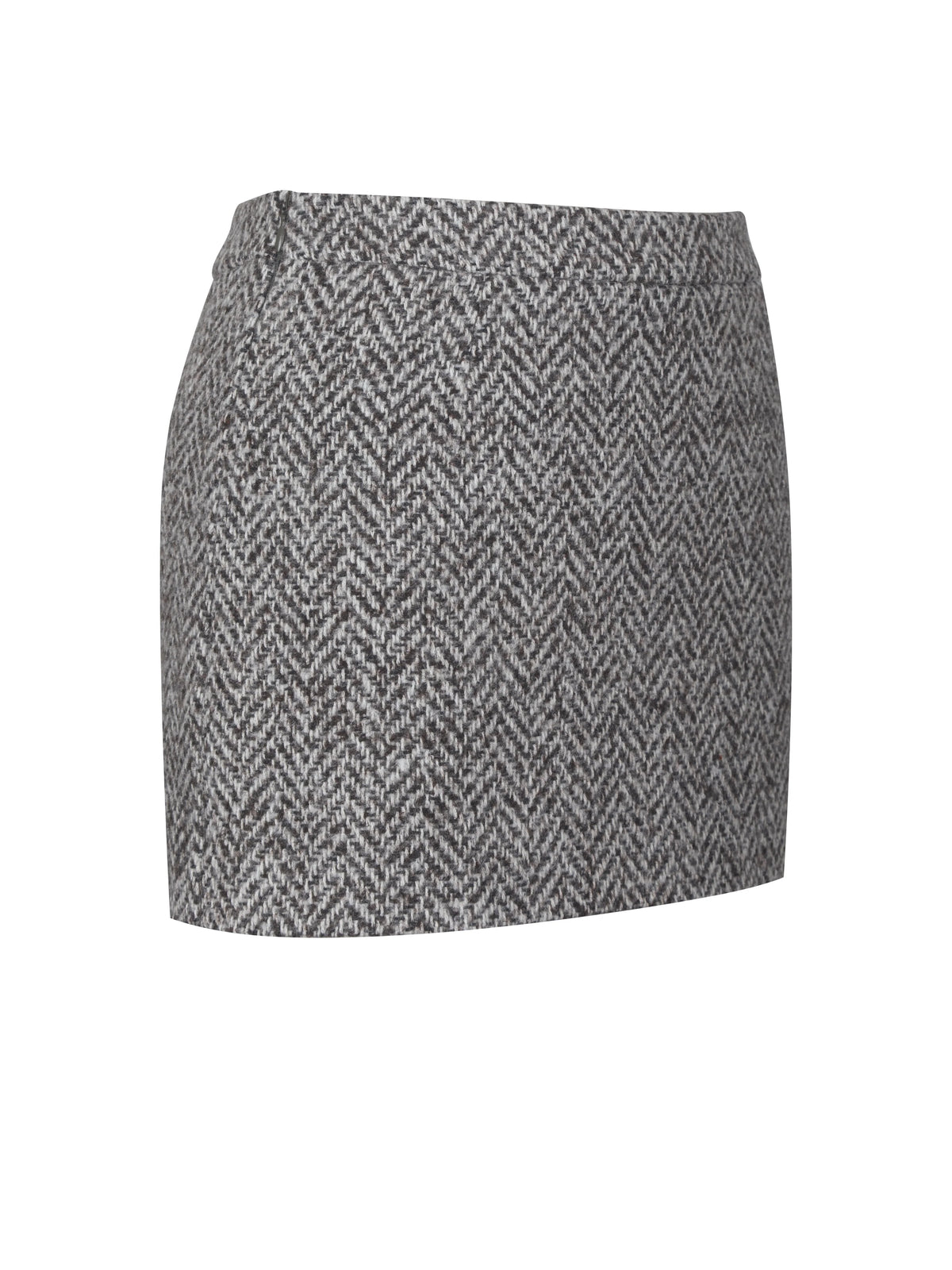 Sandra Brown White Herringbone Mini Skirt