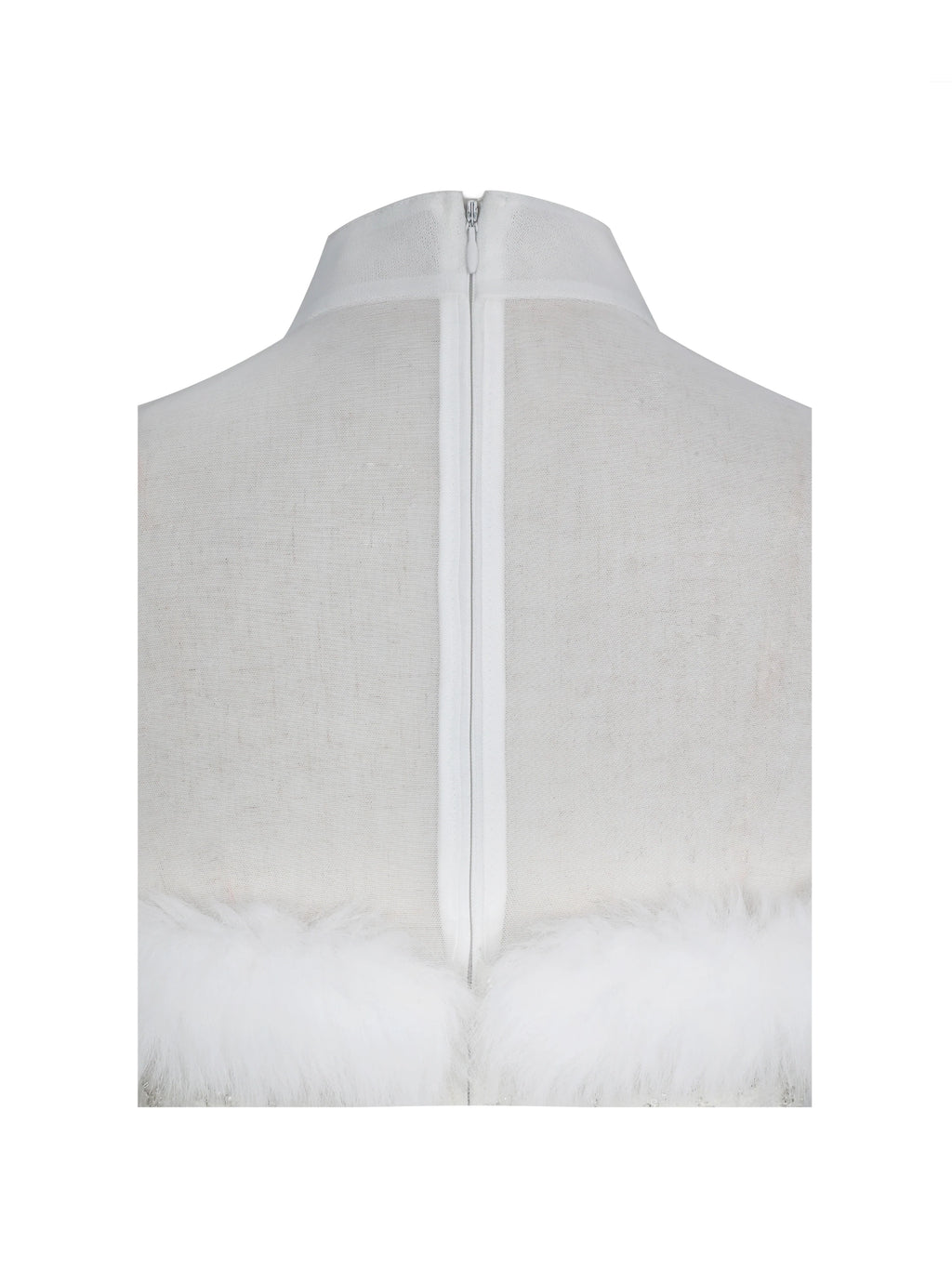 Taylor Ivory Fur Trimmed Beaded Bouclé Mini Dress