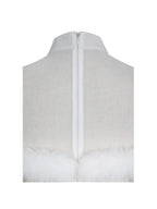 Taylor Ivory Fur Trimmed Beaded Bouclé Mini Dress