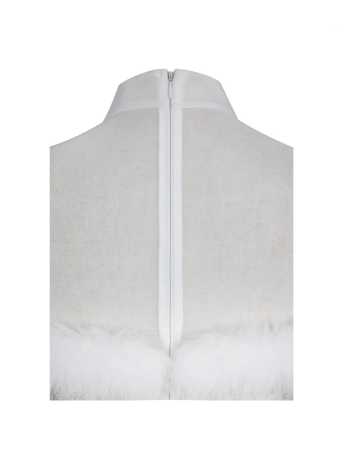 Taylor Ivory Fur Trimmed Beaded Bouclé Mini Dress