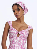Jocie Mauve Cheetah Print Linen Head Scarf
