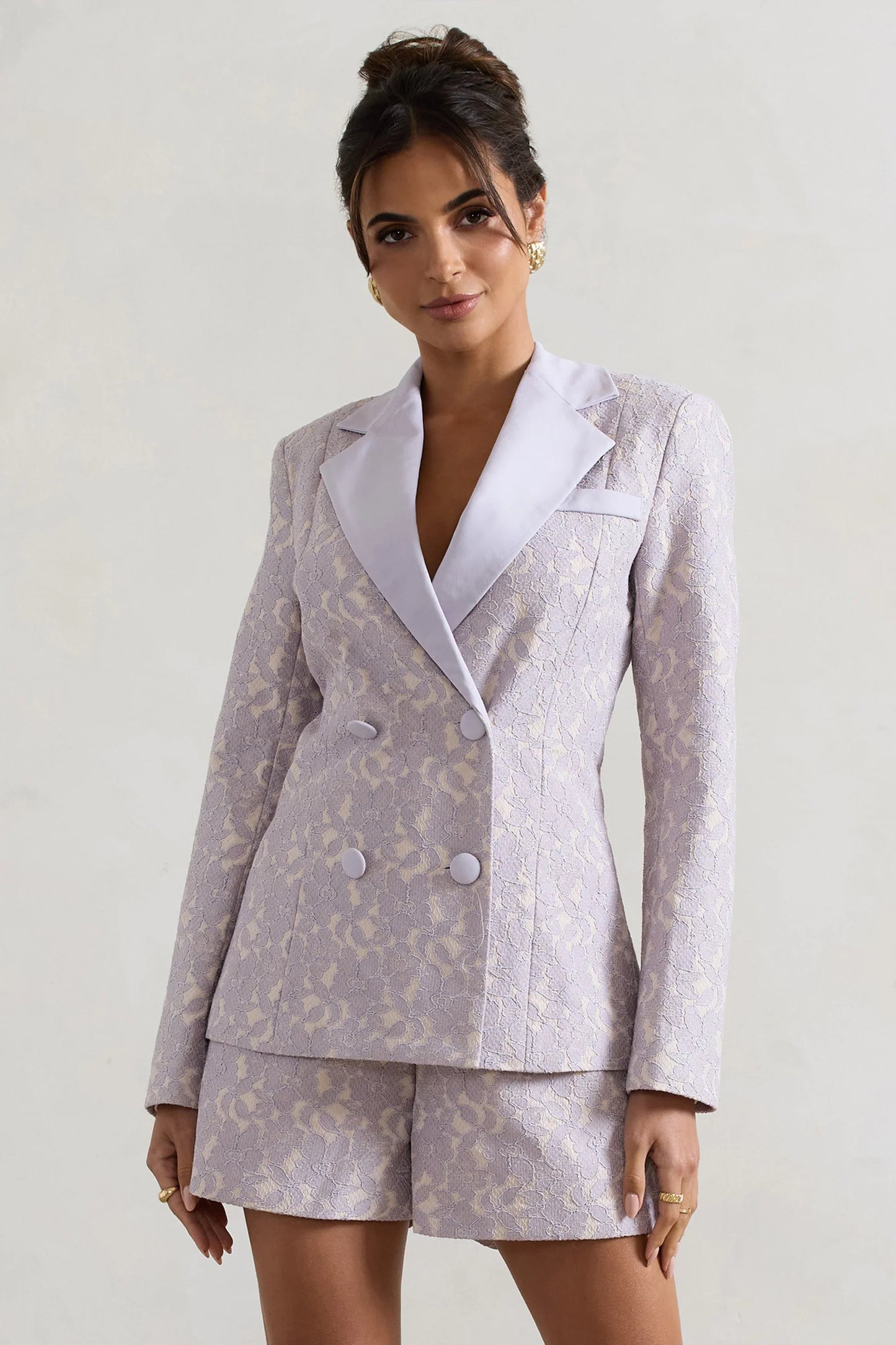 Kennedy Mauve Lace Tailored Blazer
