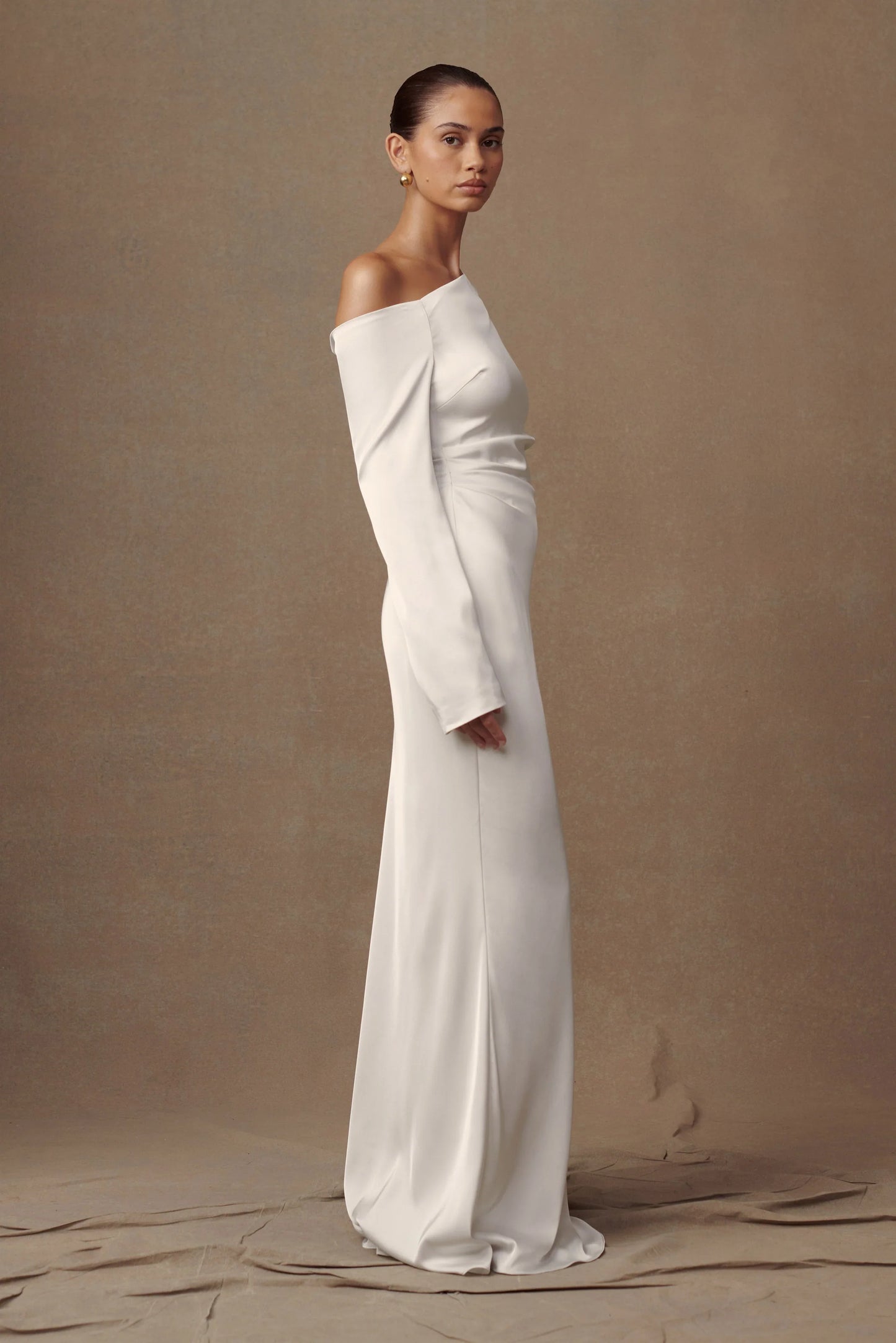 Avery Long Sleeve Maxi Dress Ivory