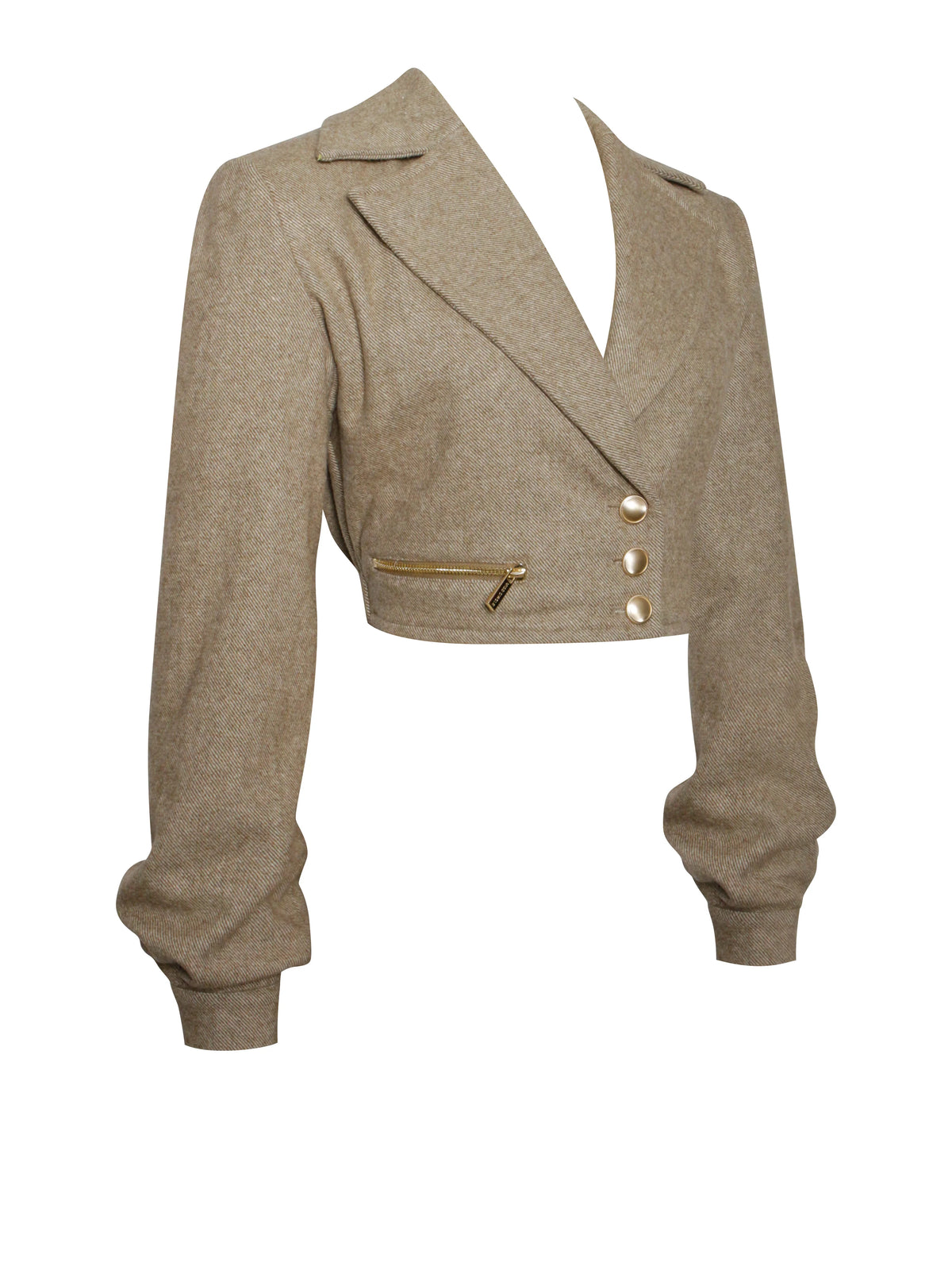 Bailee Vintage Cropped Twill Wool Blend Blazer Jacket Archive Sale