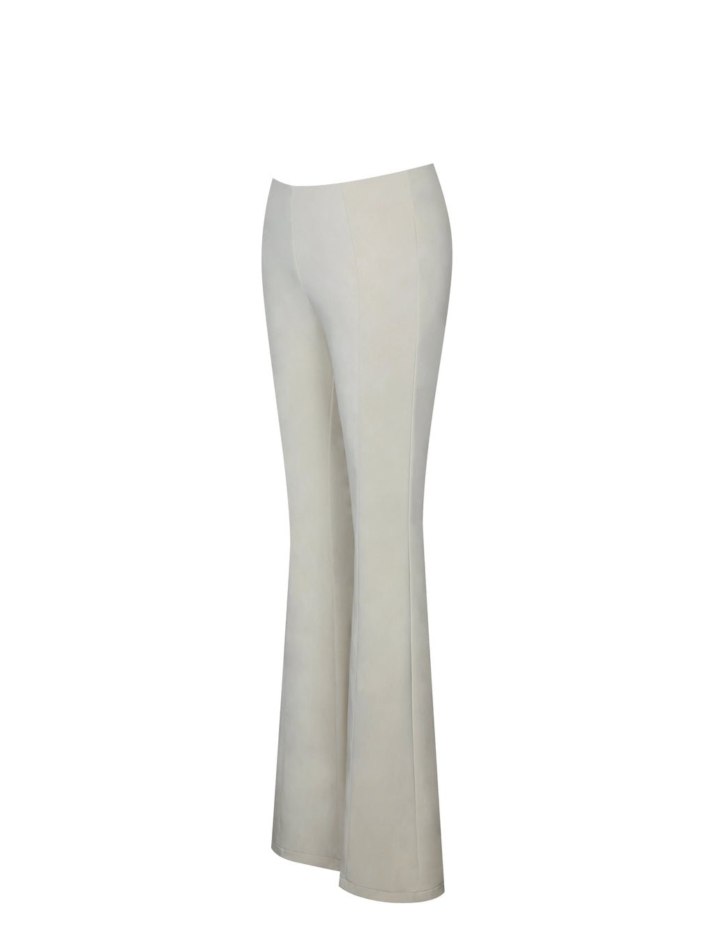 Adriana Cream Soft Leather Low Rise Boot Cut Pants