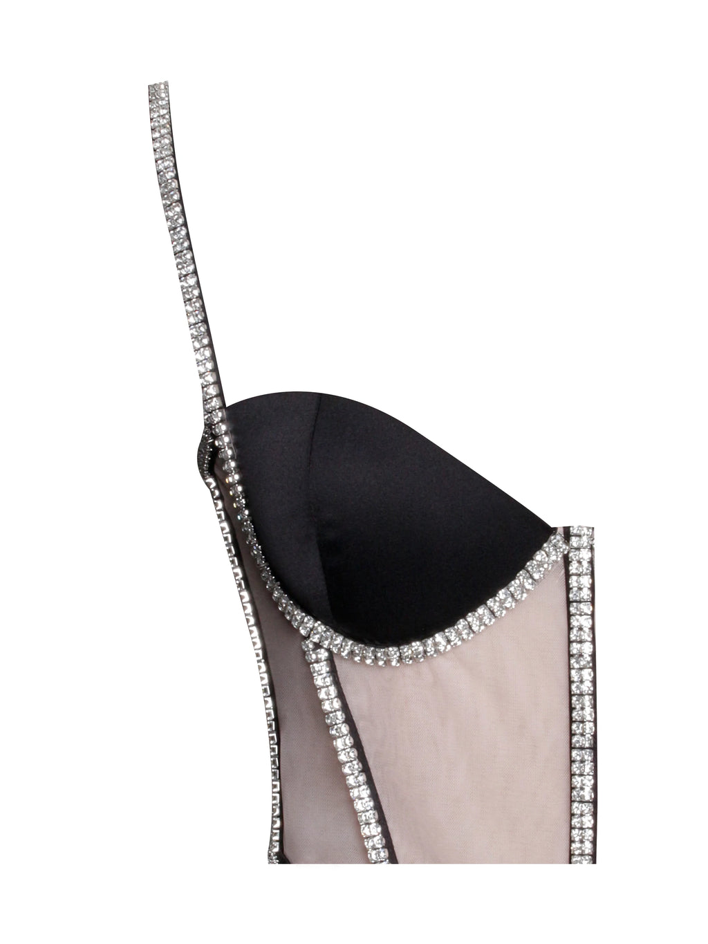 Cadence Black Satin Crystal Embellished Corset Dress Archive Sale
