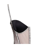 Cadence Black Satin Crystal Embellished Corset Dress Archive Sale