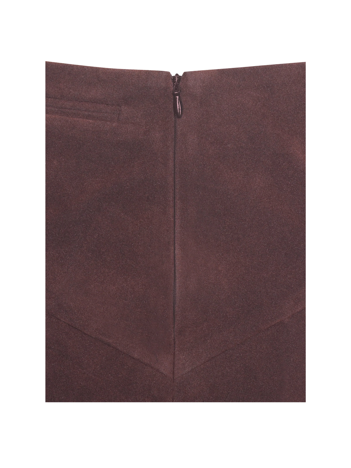 Faryn Mahogany Vegan Suede Pleated A Line Mini Skirt