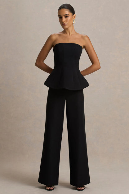 Silvia Black Straight Leg Trousers