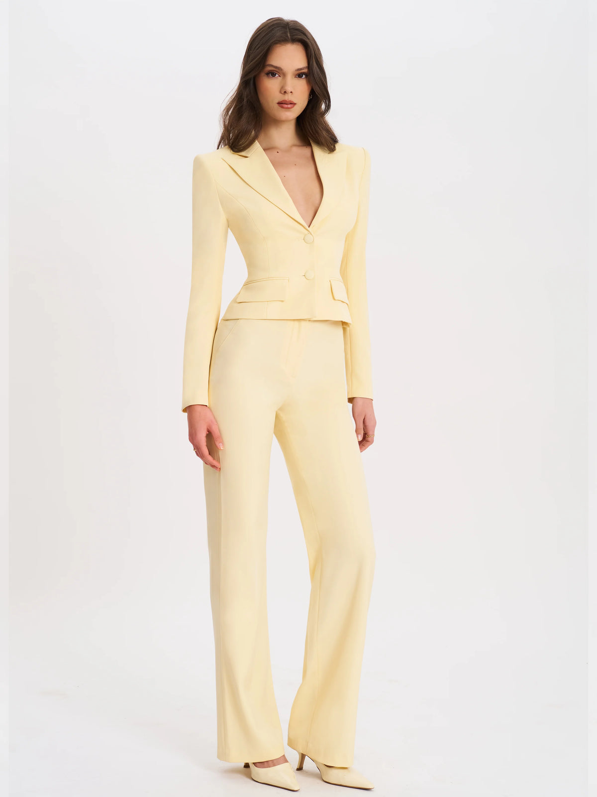 Quinne Butter Yellow Slim fit Blazer