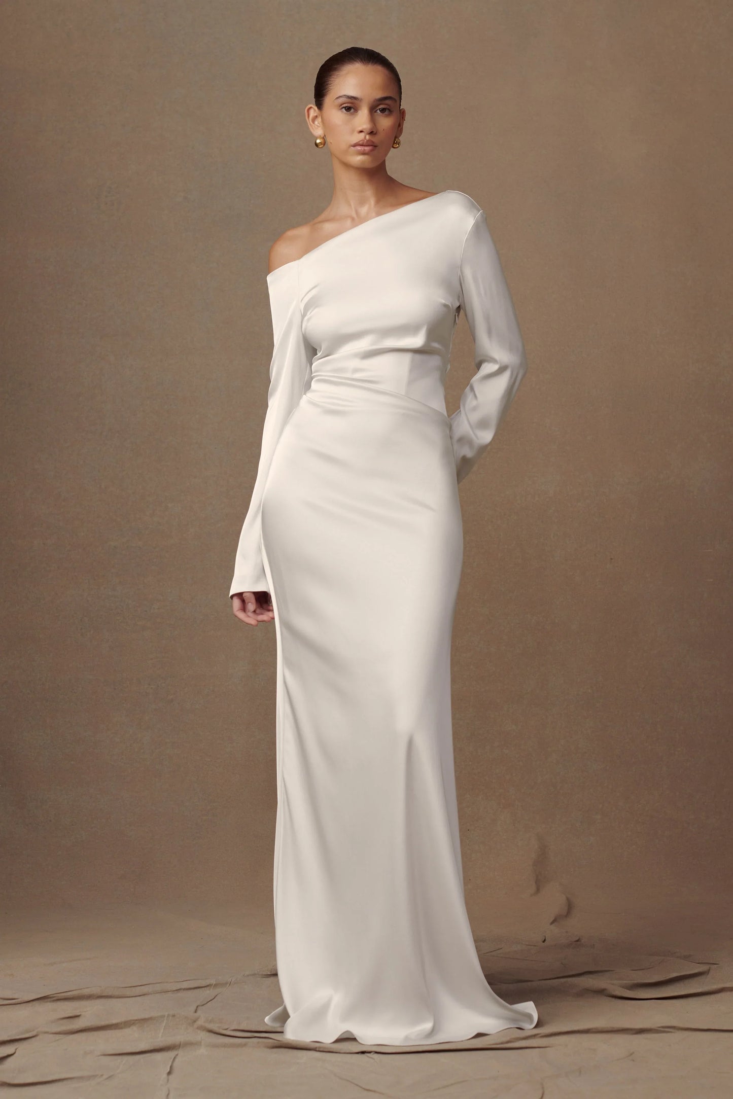 Avery Long Sleeve Maxi Dress Ivory