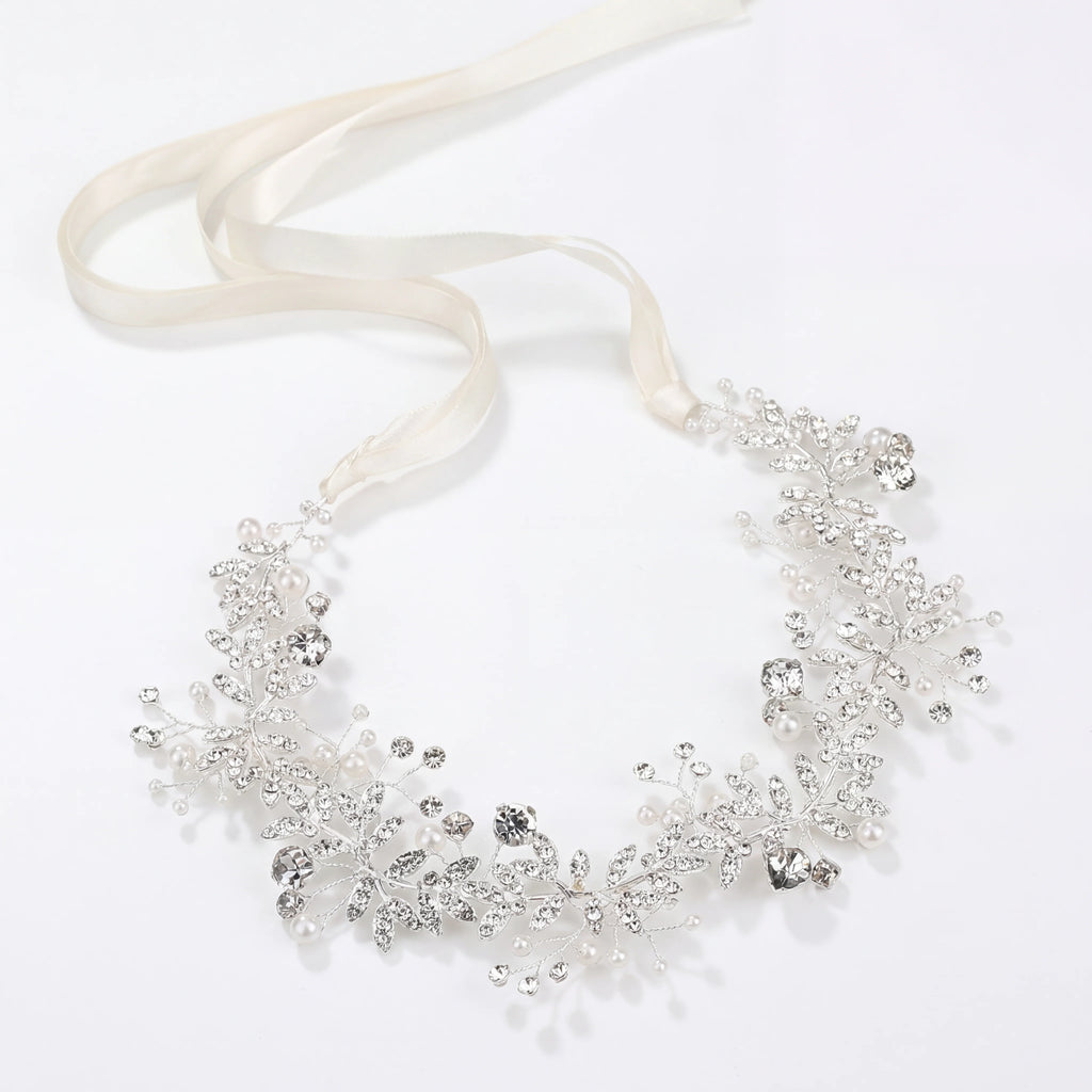 Miss Circle Bridal Silver Crystal Hairband