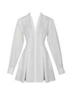 Nanette White Lyocell Poplin Shirt Mini Dress