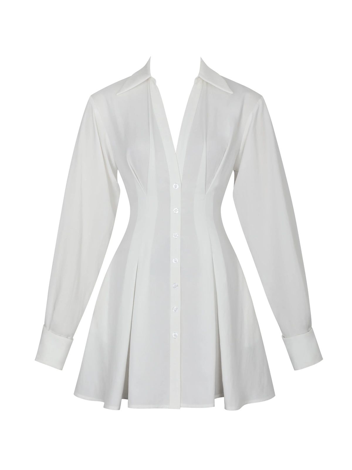 Nanette White Lyocell Poplin Shirt Mini Dress