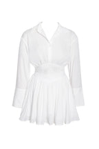 Jamila White Lyocell Embroidered Shirt Mini Dress