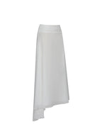 Yanna White Chiffon High Low Maxi Skirt