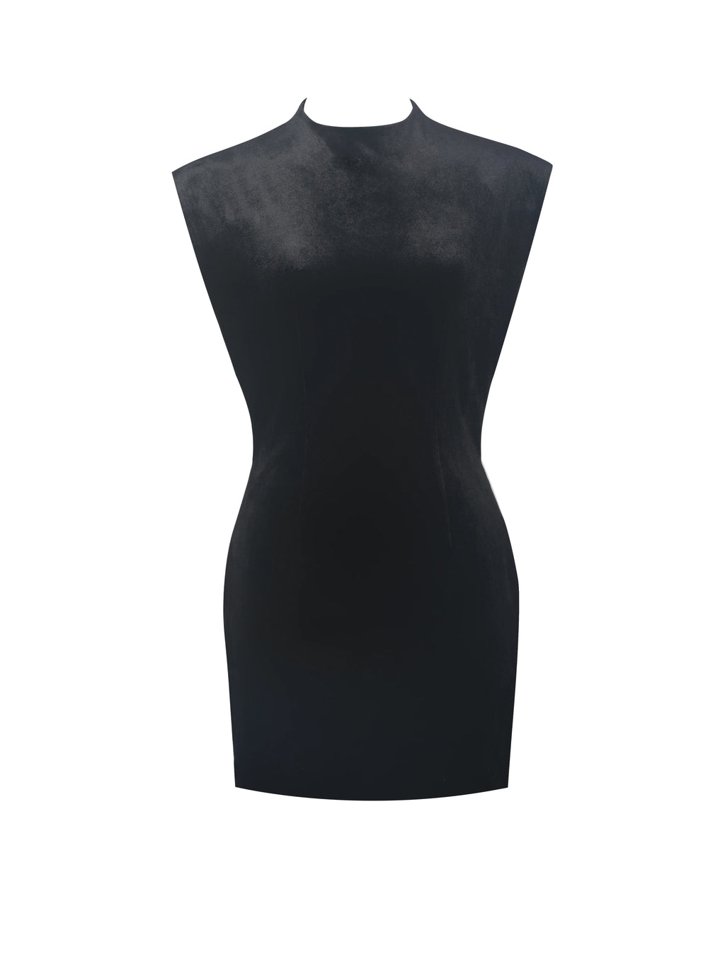 Vienna Black Velvet Mock Neck Mini Dress