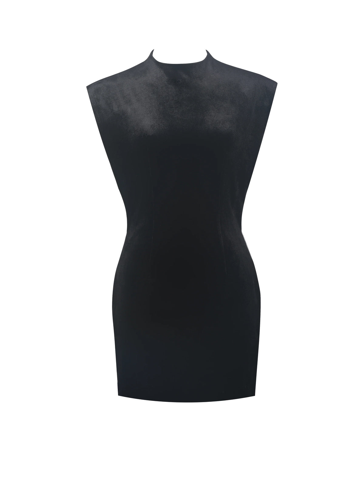 Vienna Black Velvet Mock Neck Mini Dress