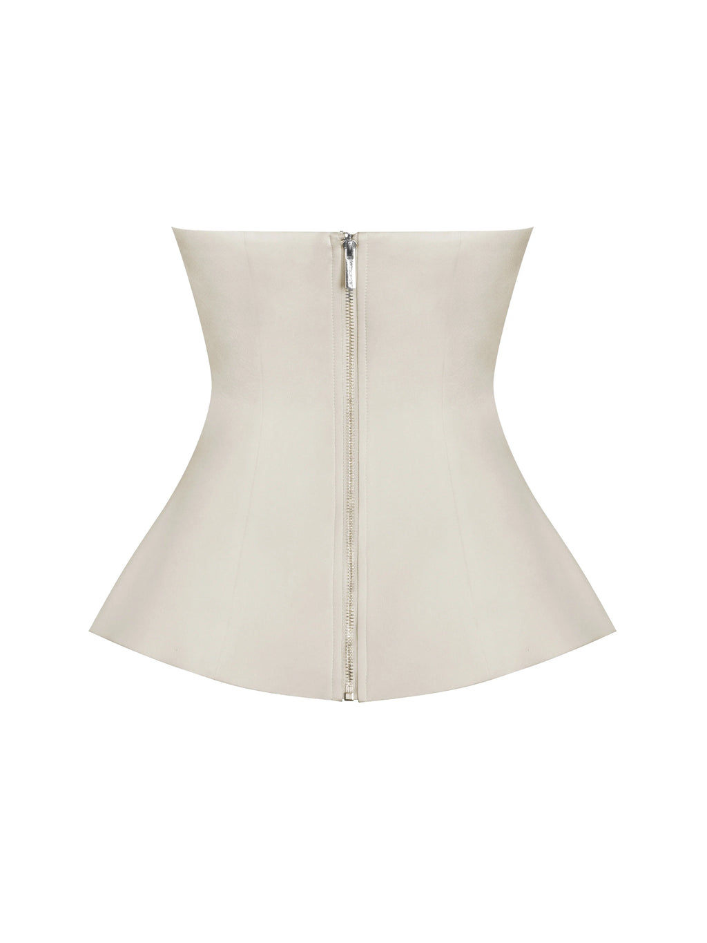 Yani Ivory Asymmetrical Lapel Sleeveless Peplum Top