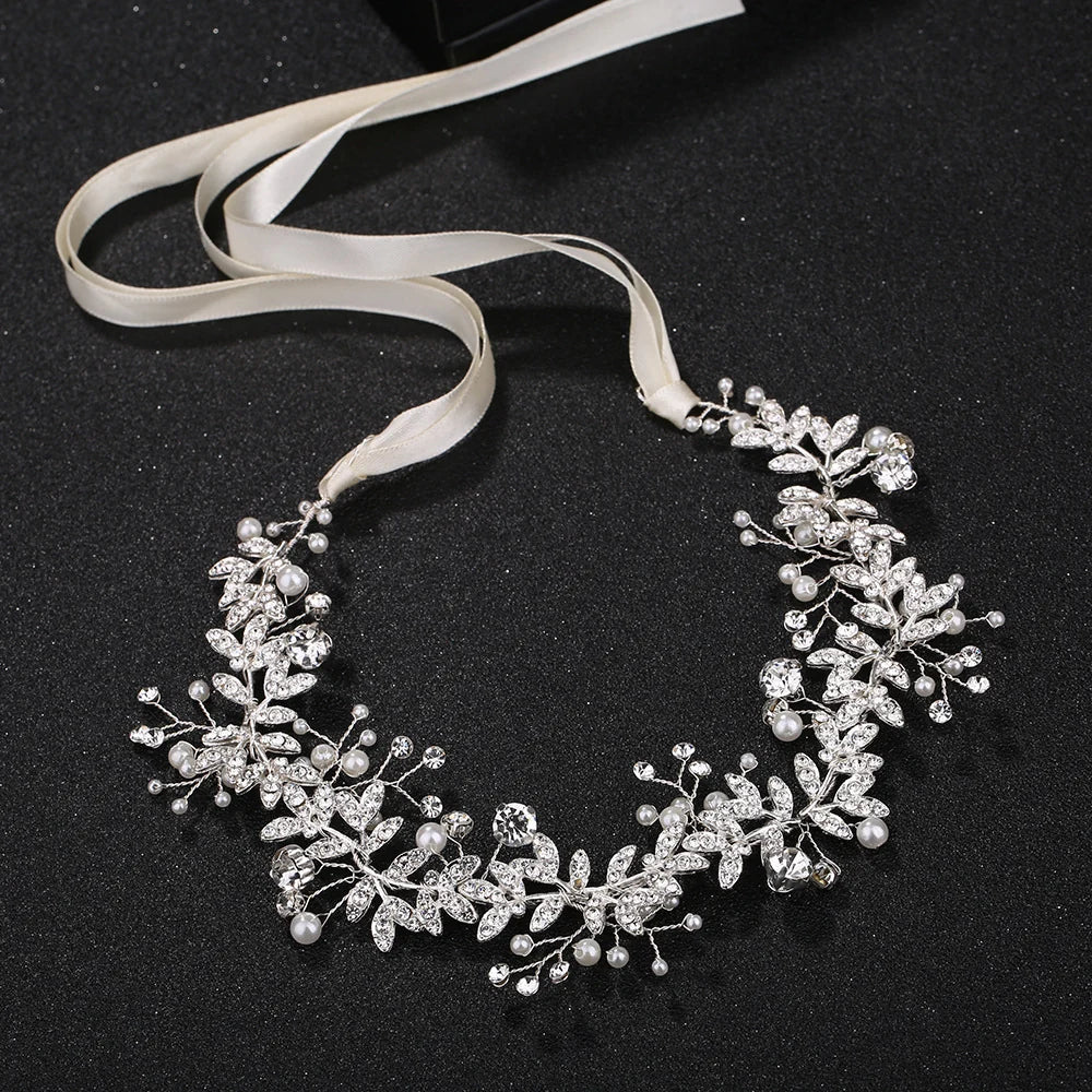 Miss Circle Bridal Silver Crystal Hairband