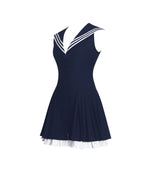 Calliope Navy Sailor Pleated Mini Dress