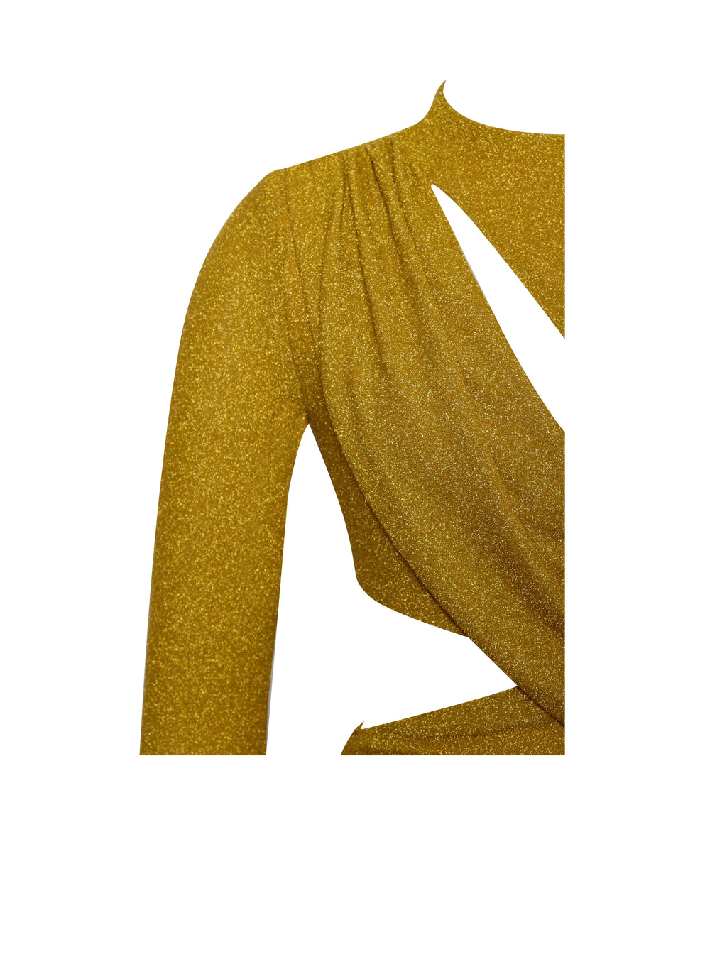 Payson Gold Long Sleeve Metallic Jersey Cutout Dress Archive Sale