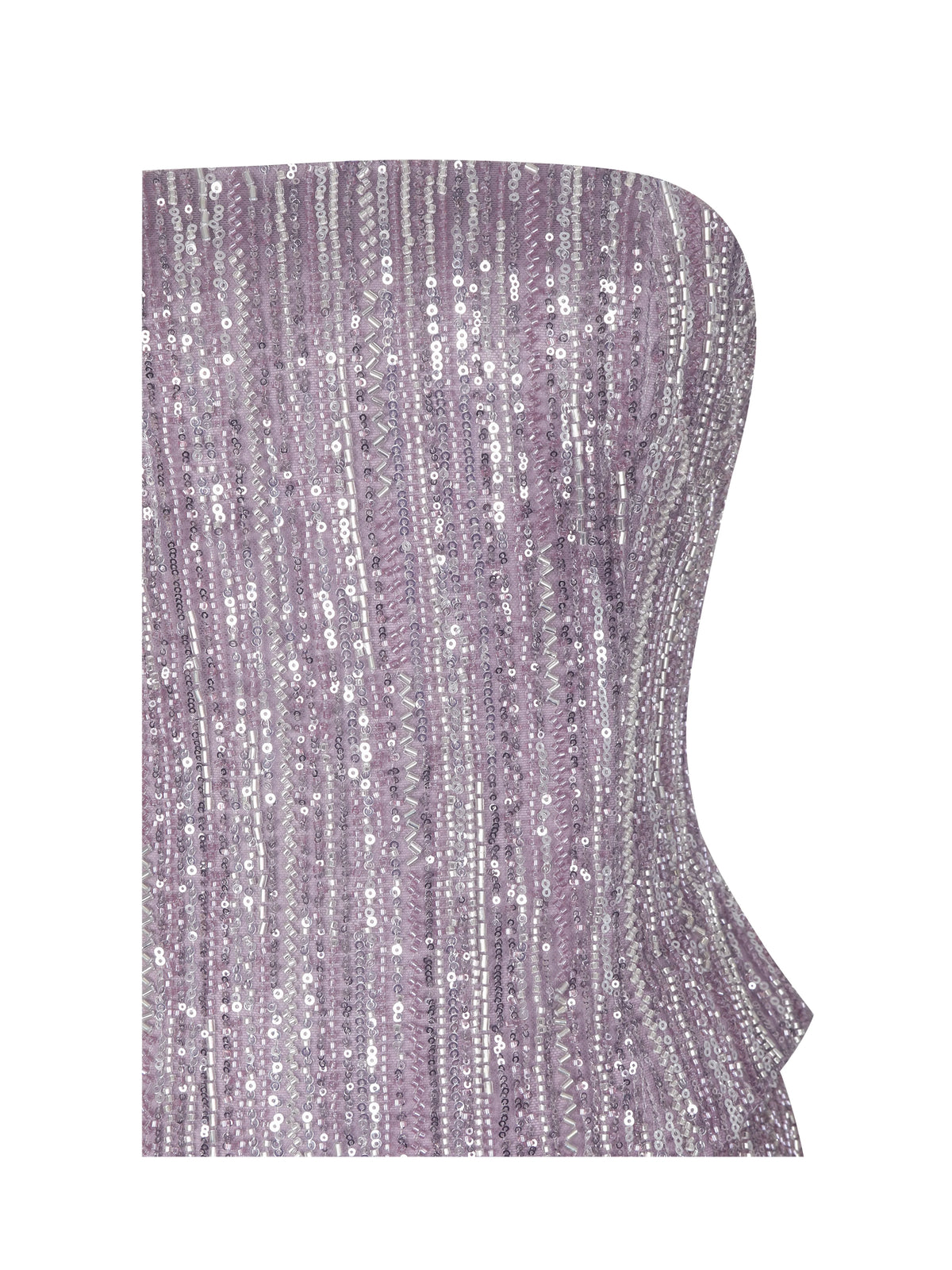 Tosca Beaded Purple Gradient Strapless Peplum Maxi Dress