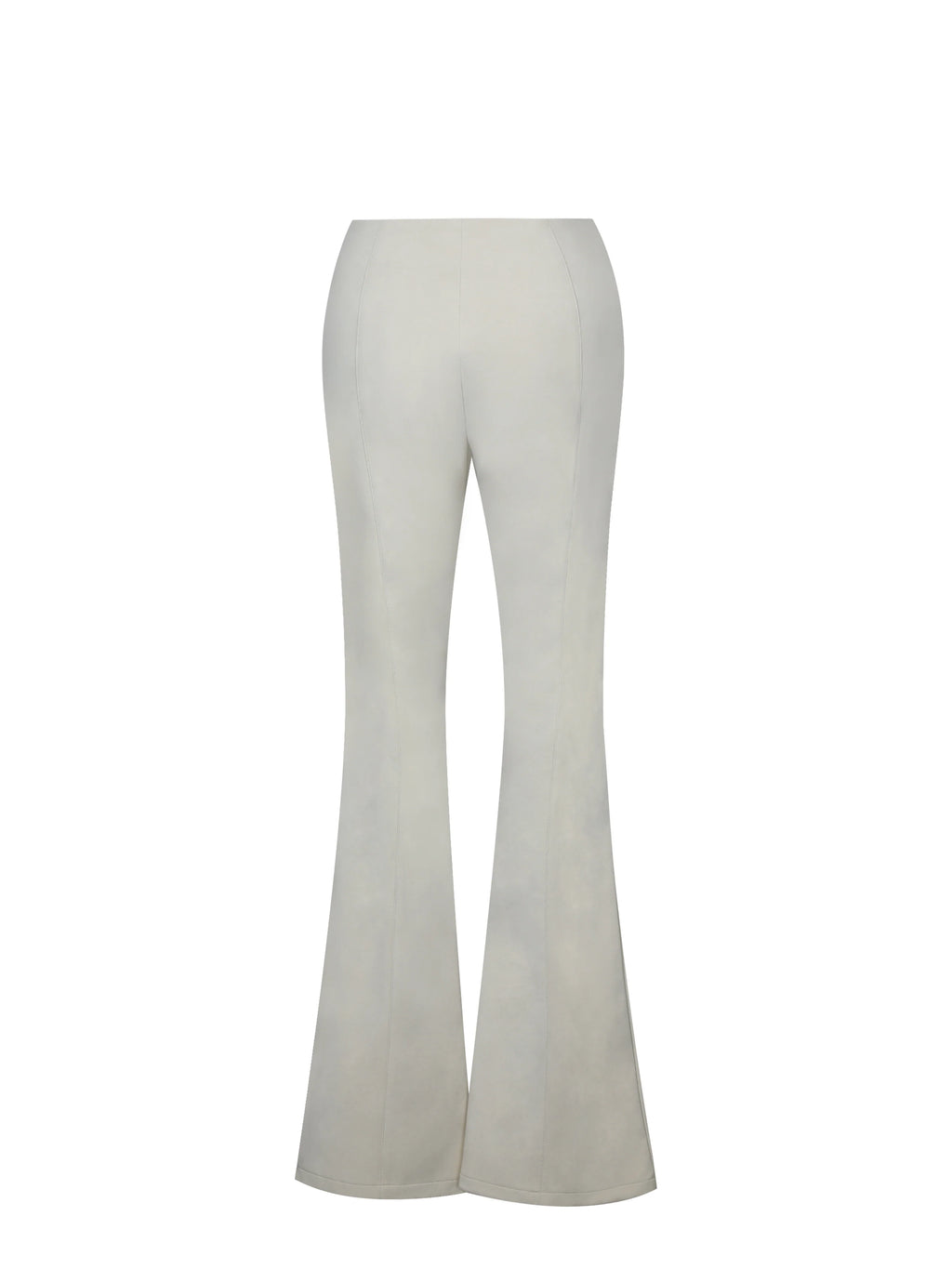 Adriana Cream Soft Leather Low Rise Boot Cut Pants