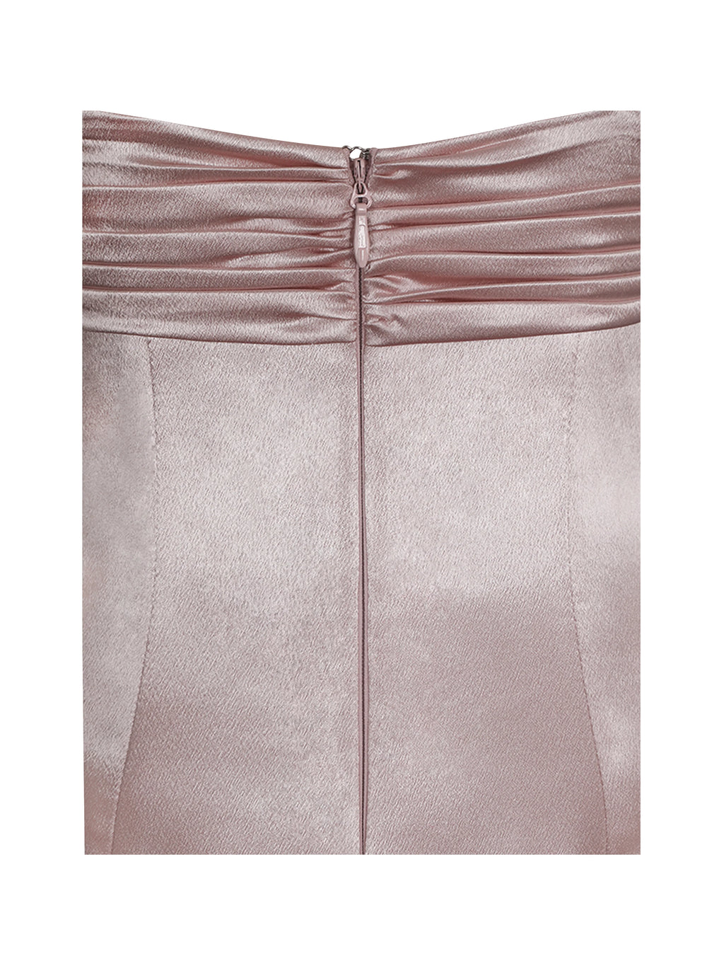 Tullia Dusty Rose Satin Ruched Midi Dress