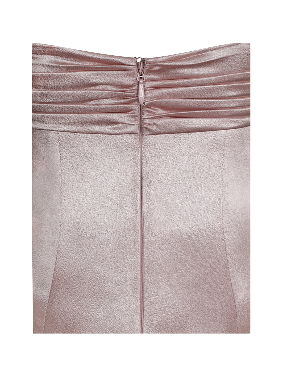 Tullia Dusty Rose Satin Ruched Midi Dress