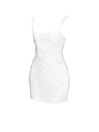 Tais Pearl Beaded Cocoon Shape Sleeveless Mini Dress