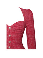 Tae Red Tweed Long Sleeve Drop Waist Mini Dress Archive Sale