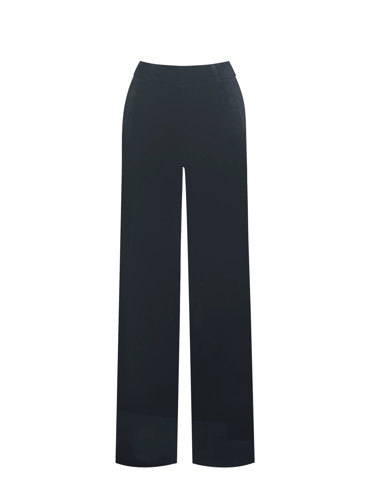 Ronnie Low Waisted Straight Leg Black Velvet Pants