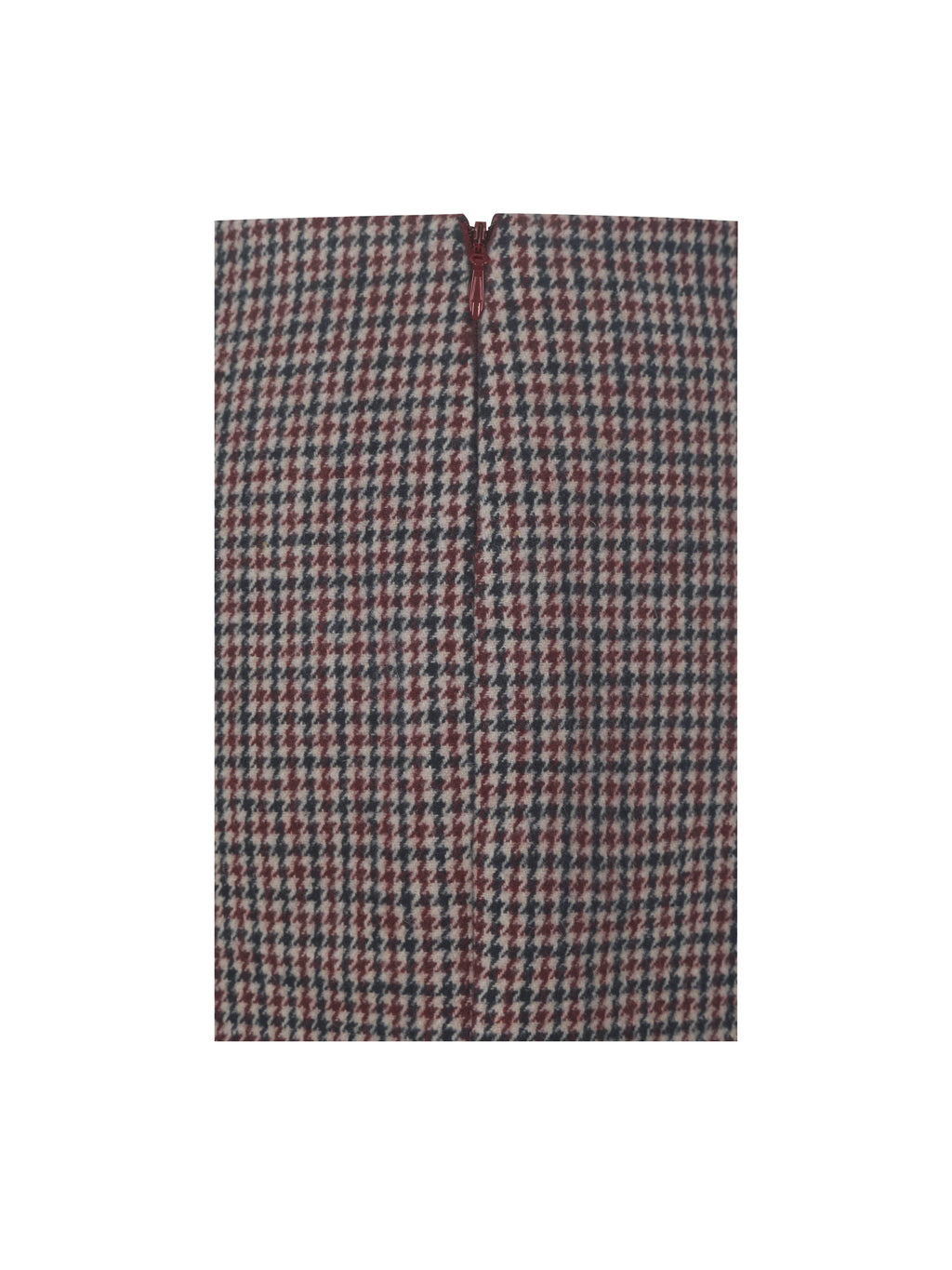 Victoria Burgundy Micro Houndstooth Mini Skirt