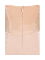 Amelia Blush Satin Corset Slit Gown With Crystal Embellished Archive Sale