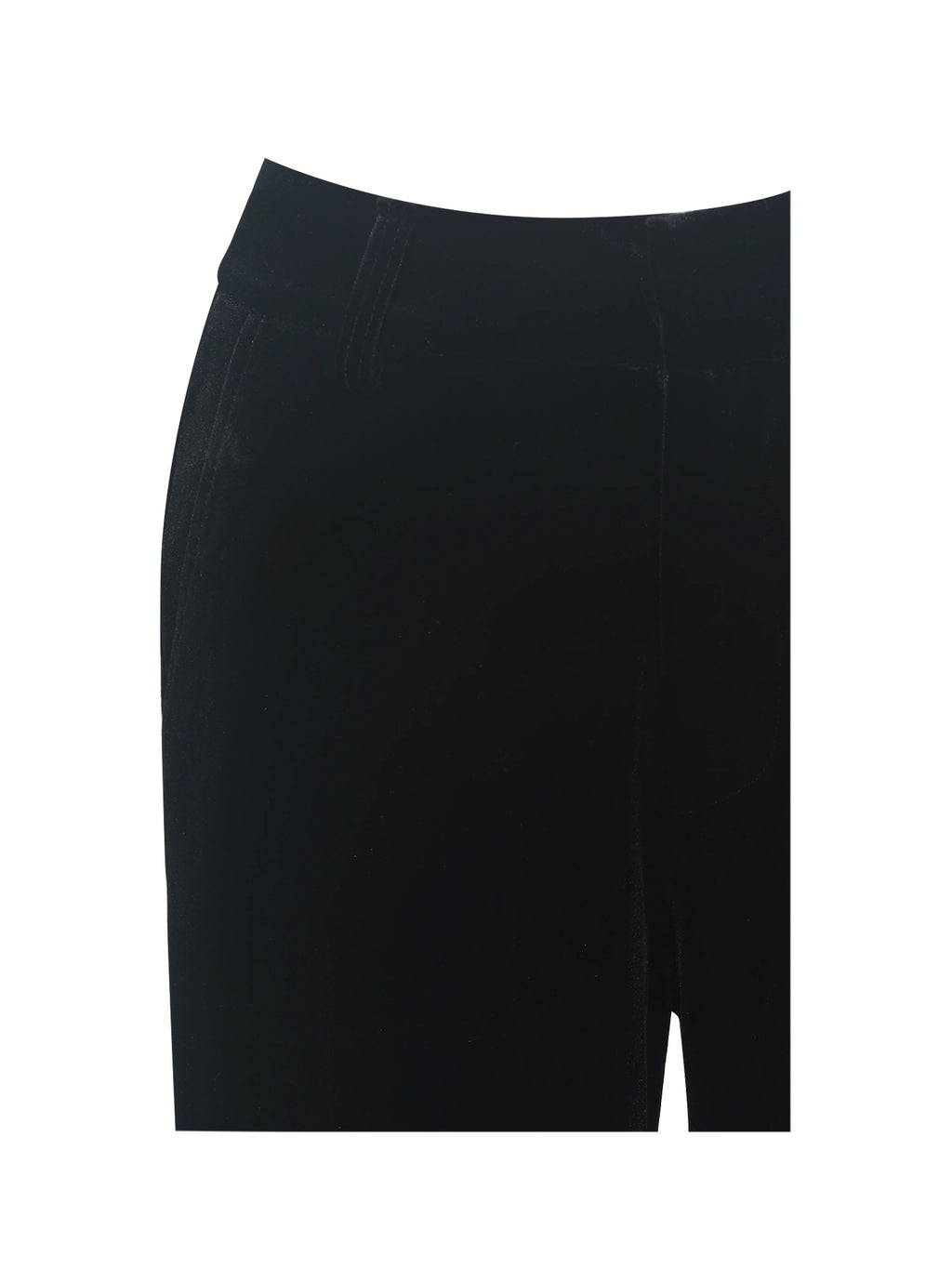 Ronnie Low Waisted Straight Leg Black Velvet Pants