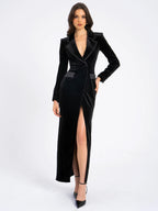 Willow Velvet High Slit Blazer Gown Archive Sale