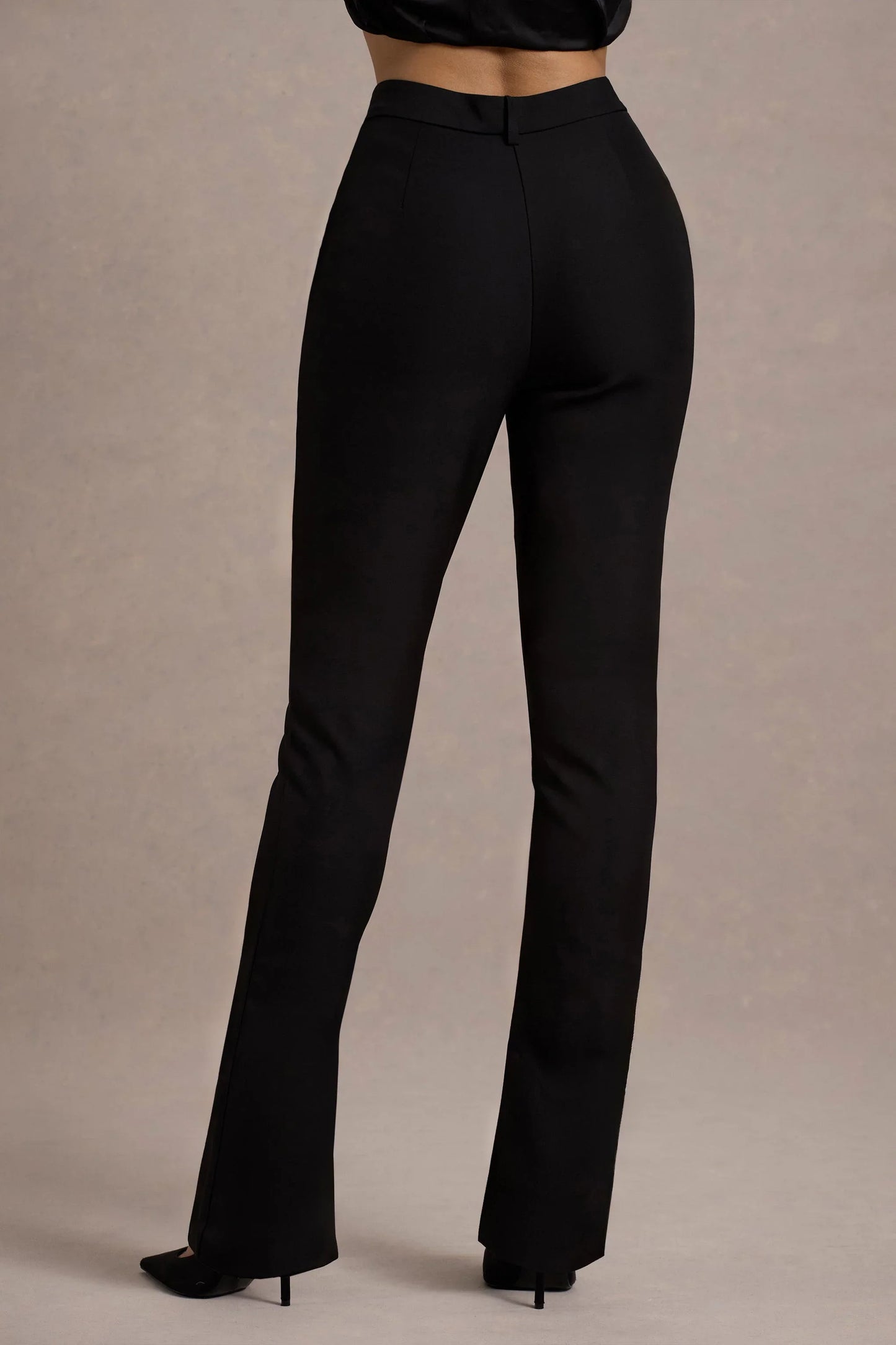 Wonder Woman Black High Waist Tailored Trousers With Hem Split