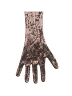 Tess Coffee Velvet Opera Length Gloves