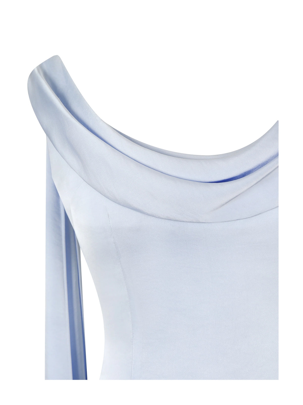 Eira Mist Blue Cowl Scarf Detail Mermaid Maxi Dress