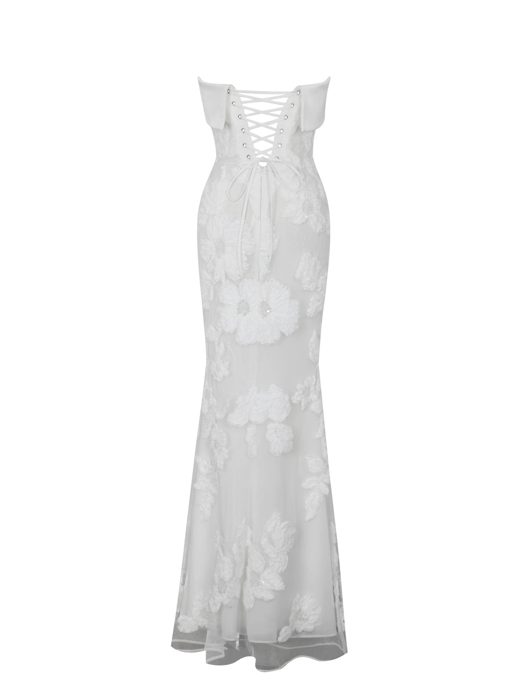Raphaela White Floral Strapless Mermaid Wedding Dress